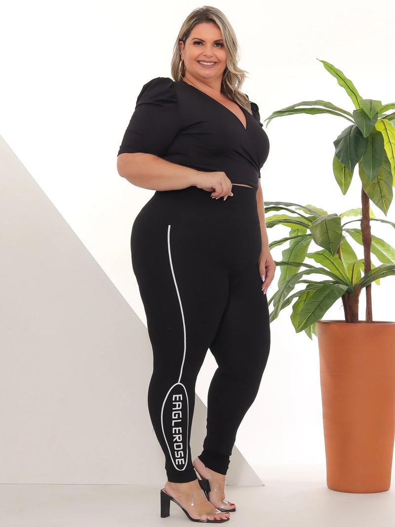 🌟 Calça Legging Feminina Plus Size Levanta Bumbum - Cintura Alta Total Black - Conforto e Estilo para Todas 🌟