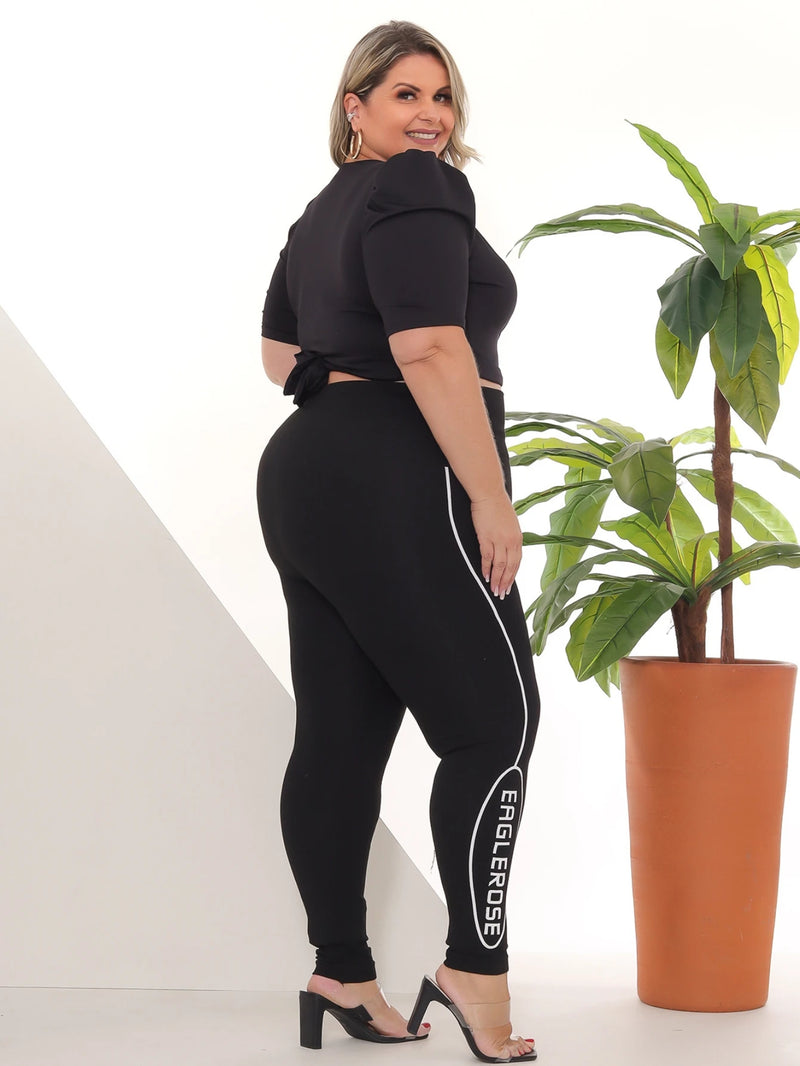 🌟 Calça Legging Feminina Plus Size Levanta Bumbum - Cintura Alta Total Black - Conforto e Estilo para Todas 🌟