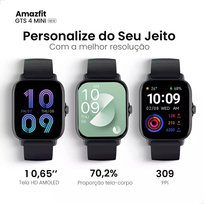 💎✨ Smartwatch Xiaomi Amazfit GTS 4 Mini - New AMOLED GPS e A Prova D'água! 🚀