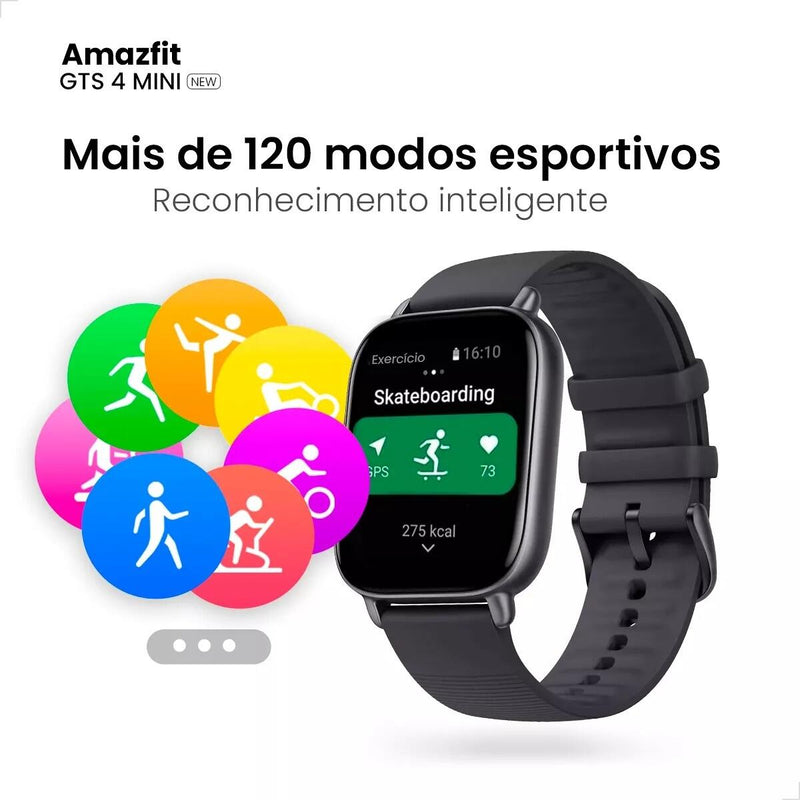 💎✨ Smartwatch Xiaomi Amazfit GTS 4 Mini - New AMOLED GPS e A Prova D'água! 🚀