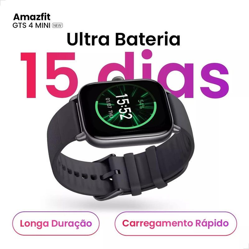 💎✨ Smartwatch Xiaomi Amazfit GTS 4 Mini - New AMOLED GPS e A Prova D'água! 🚀